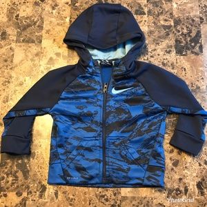 Size 18M Baby Boy Blue Nike Dri-Fit Zipper Hoodie